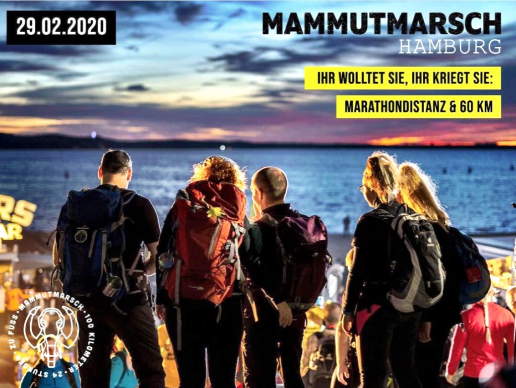 Mammutmarsch Hamburg, 60 Kilometer, Marathondistanz, Ankündigung