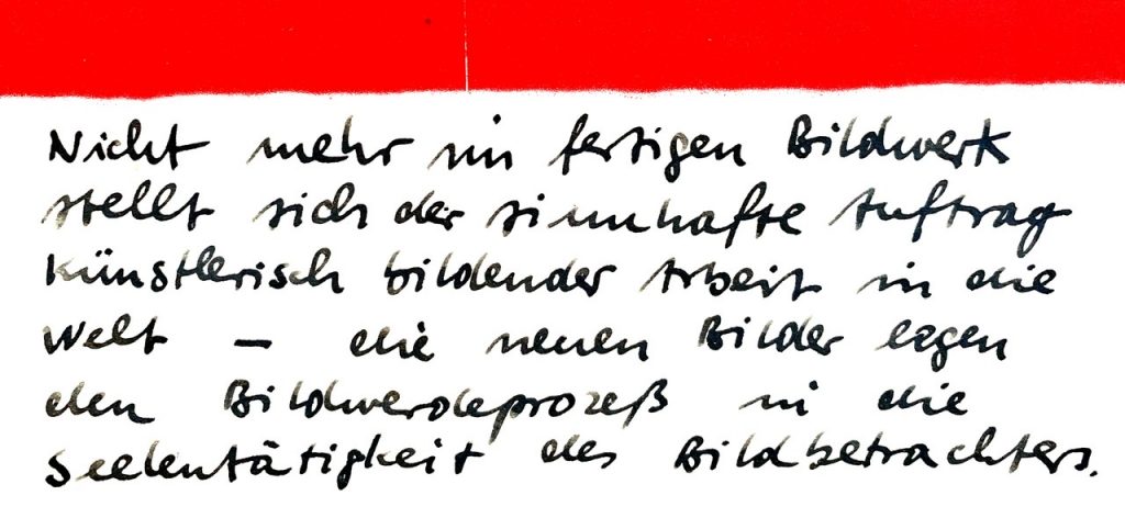 Handschriftliche Notiz, Zitat Rudolf Steiner
